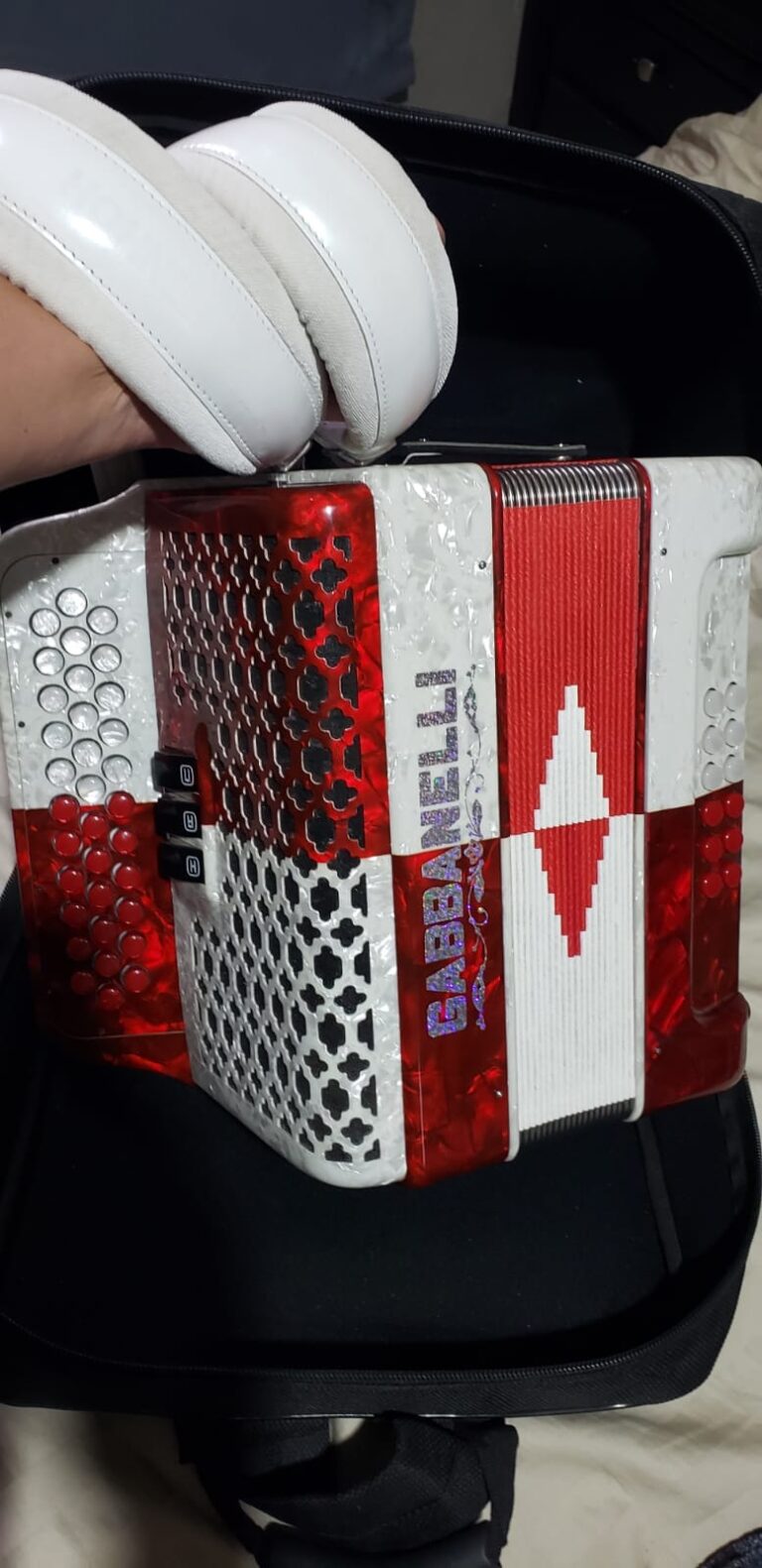 RED AND BLACK ACCORDION FOR SALE (1)