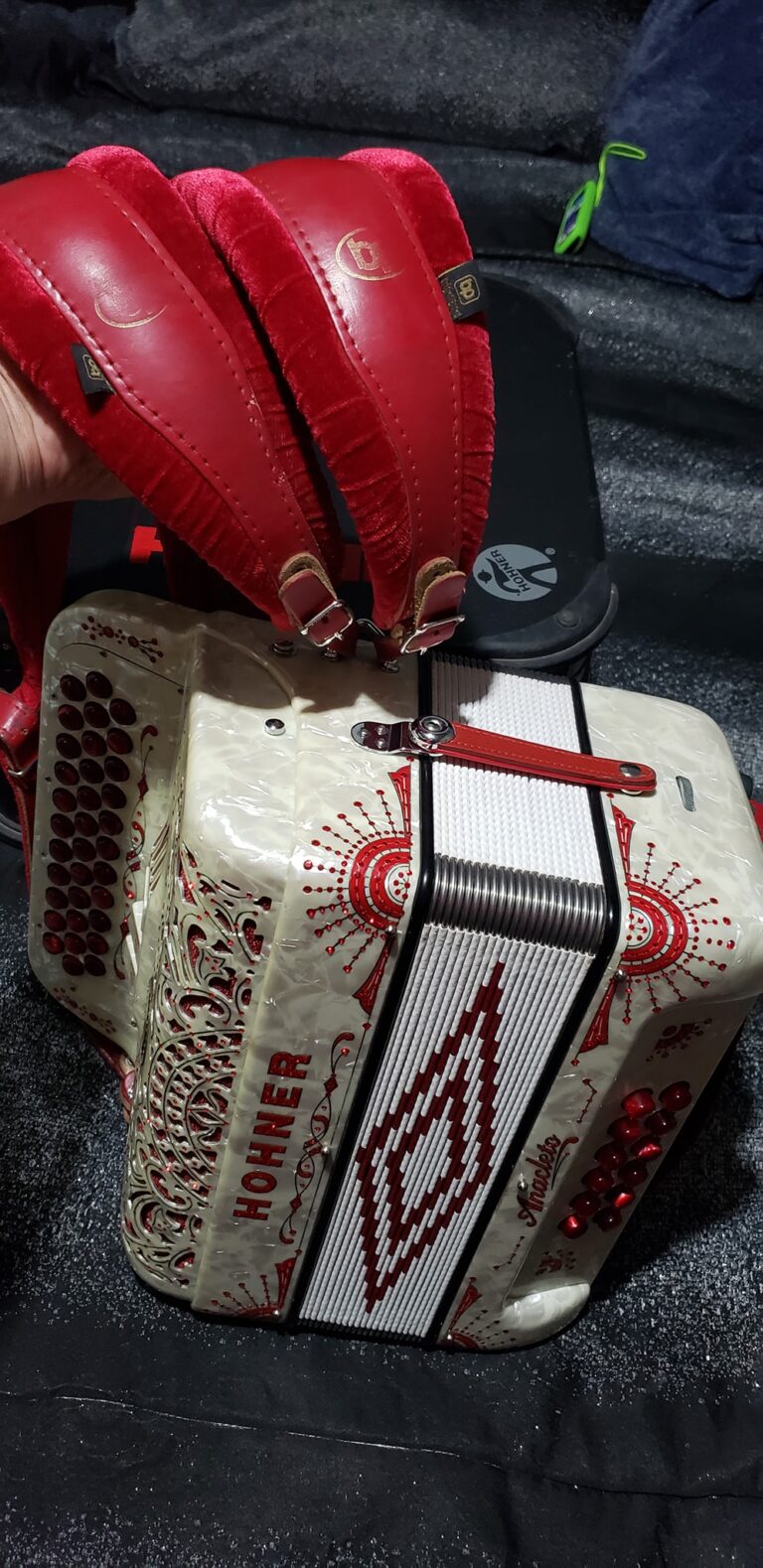 red and white accordion for sale (2)